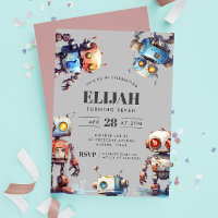 Grey Robots Tech Gear Builder Birthday Party