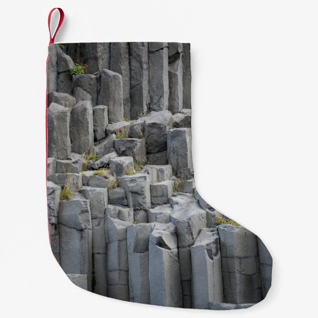 Grey rock formation small christmas stocking (Front)
