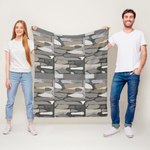 Grey Rock Stone  Fleece Blanket