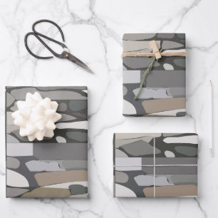 Grey Rock Stone  Wrapping Paper Sheet