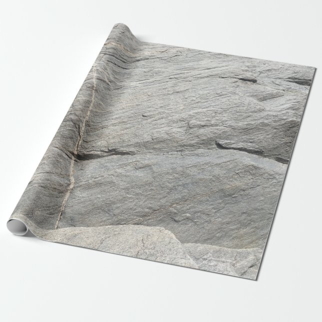 Grey rock view wrapping paper (Unrolled)