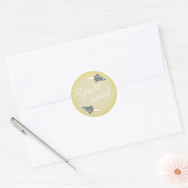 Grey Rockets & Moon Envelope Seal (Envelope)