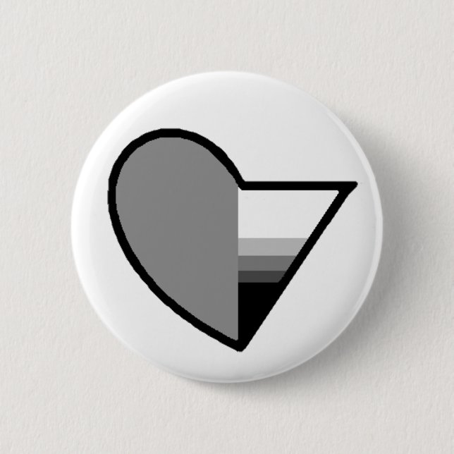 Grey Romantic demisexual button (Front)