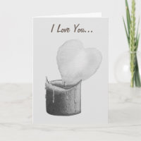 grey romantic heart shaped flame candle for him
