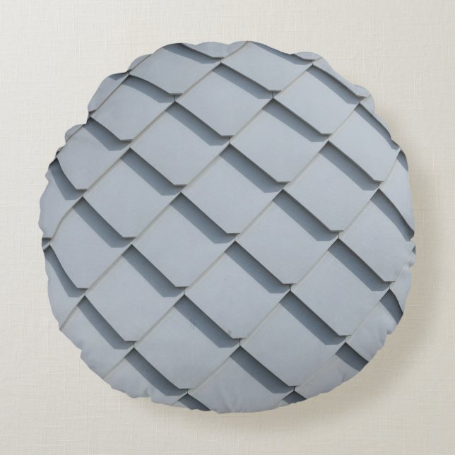 Grey roof shingles round cushion (Front)