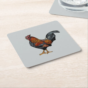 Grey Rooster Coaster