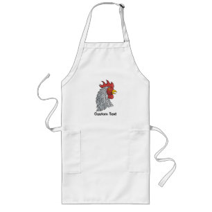 Grey Rooster's Head Long Apron