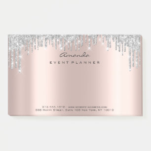 Grey Rose Blush Drip Makeup Event Blogger Fashion Post-it Notes