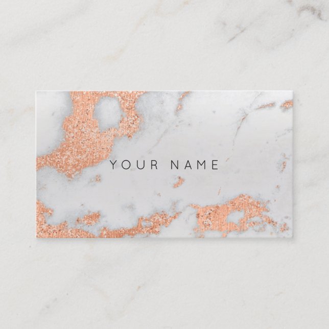 Grey Rose Copper Gold  Marble Metallic Stylist Business Card (Front)