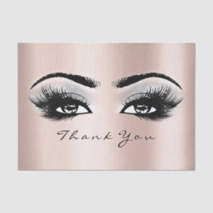 Grey Rose Gold Blush Lashes Thank You Eyes Tissue Paper