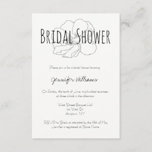 Grey rose modern bridal shower invitations