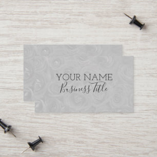 Grey Rose Pattern Floral Custom Modern Business Calling Card