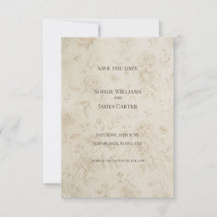 Grey Rose Save the Date Card