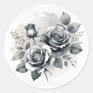 Grey Rose Sticker