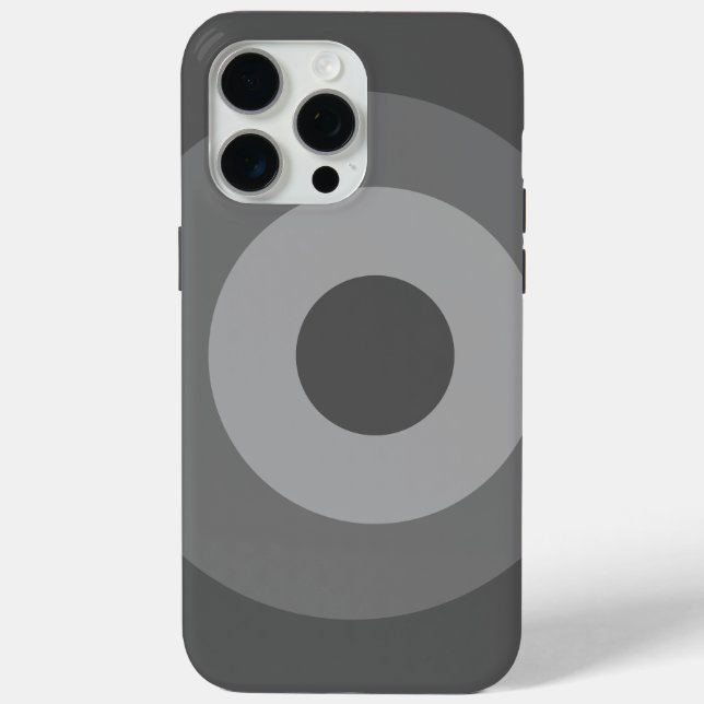 Grey Round Apple iPhone 15 Pro Max Case (Back)