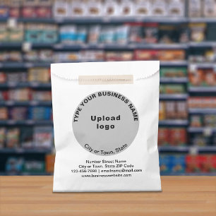 Grey Round Shape Business Brand on Paper Bag