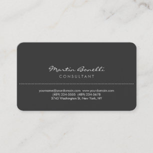 Grey Rounded Corner Script Business Card