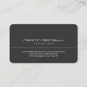 Grey Rounded Corner Script Business Card
