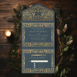 Grey Royal Mediaeval Sword Wedding  All In One Invitation<br><div class="desc">Celebrate your special day with this Royal Mediaeval Sword Wedding design. The design on the back of the invite is NOT real gold foil. You can customise this further by clicking on the "PERSONALIZE" button.</div>