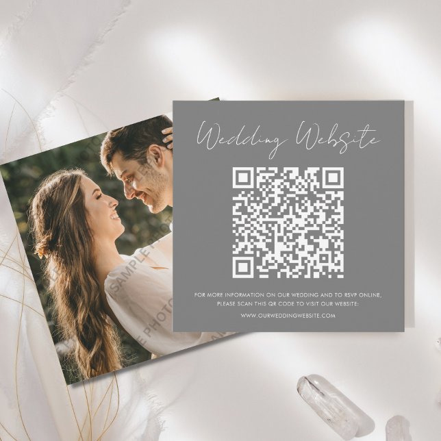 Grey | RSVP | Wedding Website Card (Creator Uploaded)