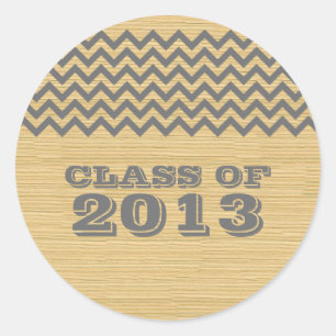 Grey Rustic Chevron Graduation Stickers