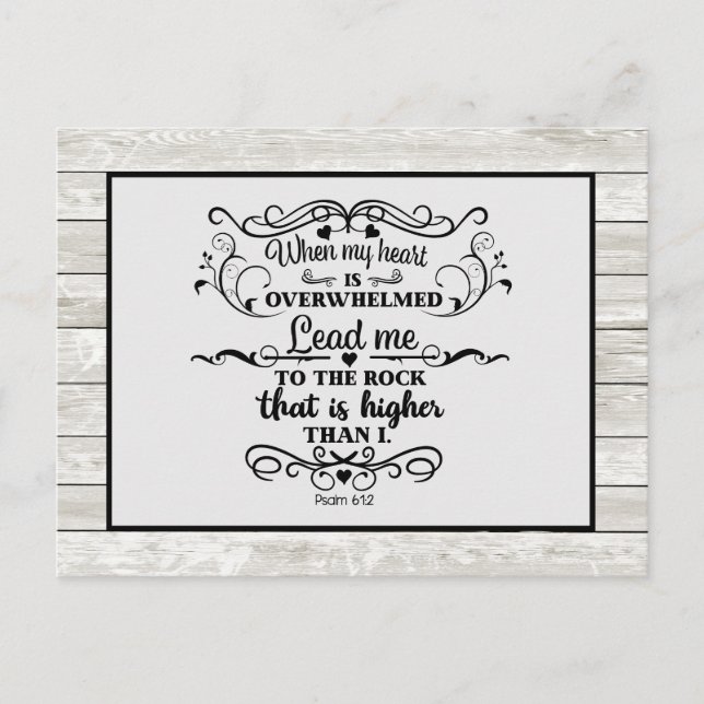 Grey Rustic Wood Christian Bible Verse Postcard (Front)
