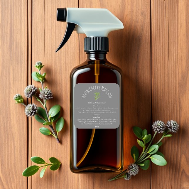 Grey | Sage Smudge Spray Bottle Labels (Creator Uploaded)