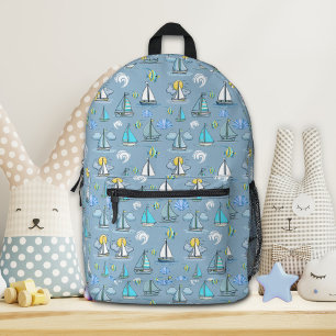Grey Sailing Boat Backpack