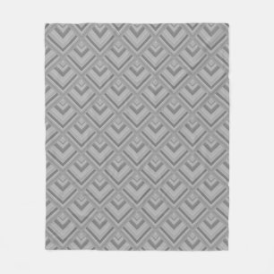 Grey scale pattern fleece blanket