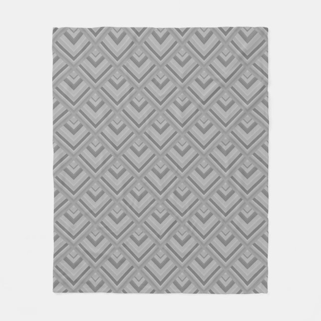 Grey scale pattern fleece blanket (Front)
