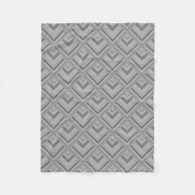 Grey scale pattern fleece blanket (Front)