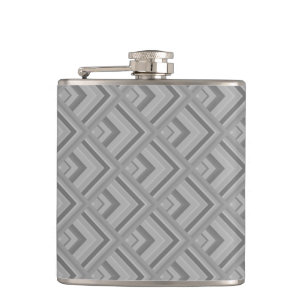 Grey scale pattern hip flask