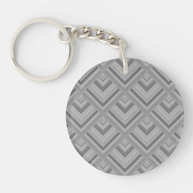 Grey scale pattern key ring (Front)