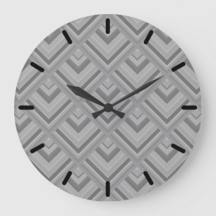 Grey scale pattern large clock