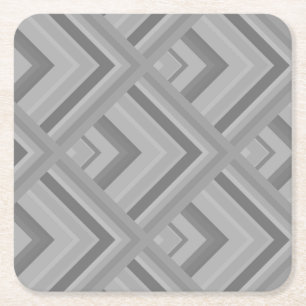 Grey scale pattern square paper coaster