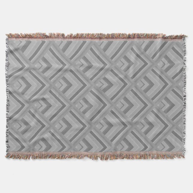 Grey scale pattern throw blanket (Front)