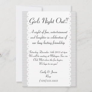 Grey Scalloped Chic Girls Night Out Invitation