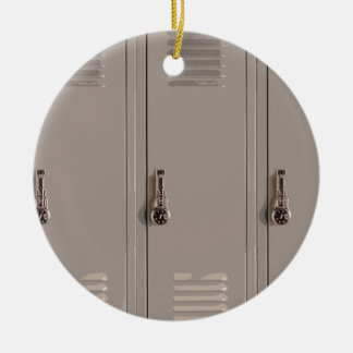 Grey School Lockers, High School Student Ceramic Tree Decoration
