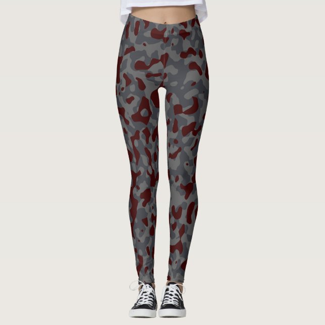 Grey Scorpion, Tuna, Red, Bulgarian Rose, Camo  Leggings (Front)