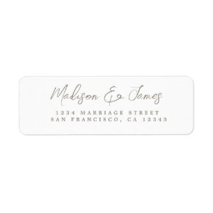 Grey Script Elegant Wedding Return Address