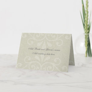 Grey Scroll Formal Wedding Invitation