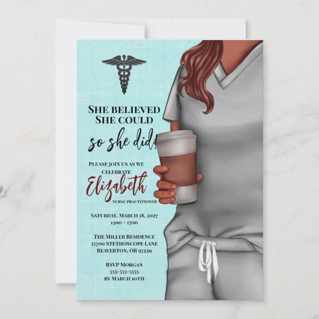 Grey Scrubs Nursing School Graduation Invitation (Front)