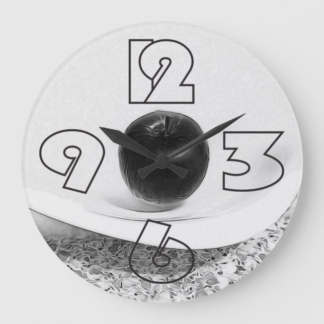 Grey shades apple large clock (Front)