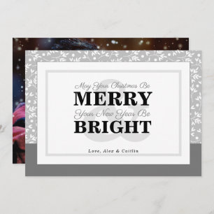 Grey Shades Christmas Greenery Photo Card