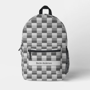 Grey Shades Colour Blocks Printed Backpack