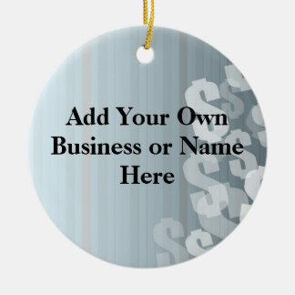 Grey Shades Dollar Signs Financial Design Ceramic Tree Decoration