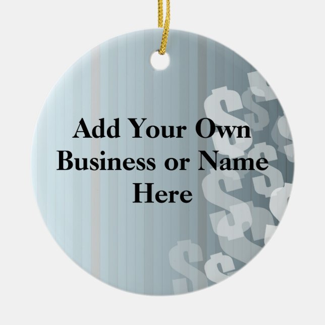 Grey Shades Dollar Signs Financial Design Ceramic Tree Decoration (Front)