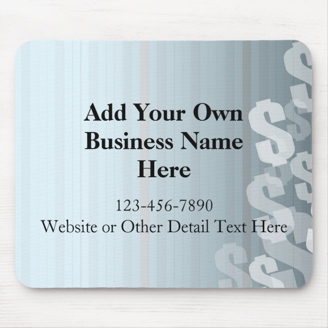 Grey Shades Dollar Signs Financial Design Mouse Mat (Front)