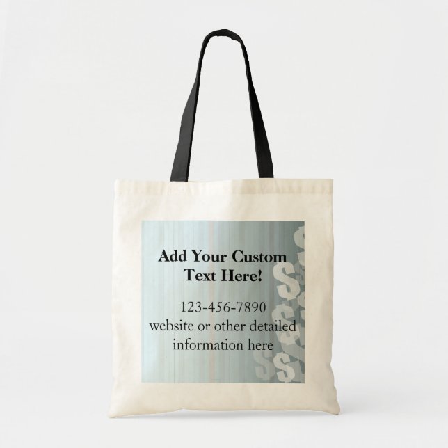 Grey Shades Dollar Signs Financial Design Tote Bag (Front)