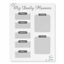 Grey Shades Minimal Daily Planner Sheet